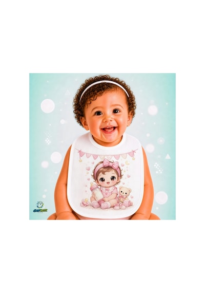 Biberonlu Bebek Keten Bebek Mama Önlüğü Yumuşak - Emici - Yıkanabilir - Özel Tasarım P014 Çok Renkli