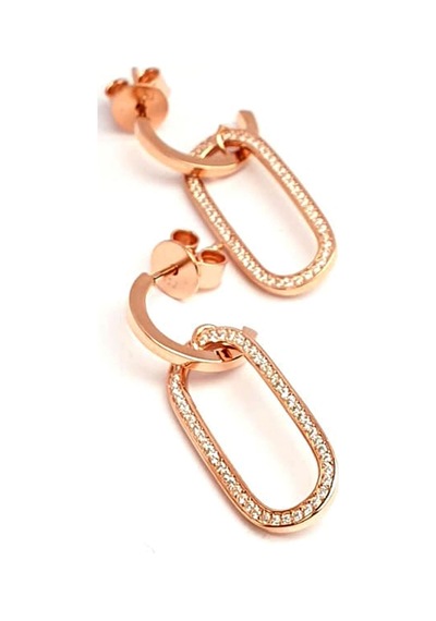 Italyan Tasarımı Gümüş Rose Trend Küpe 3 CM