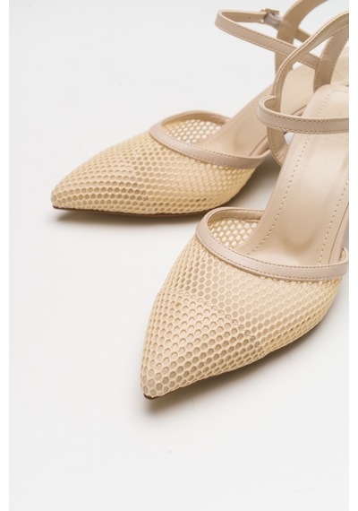 Luvishoes Chıc Bej Kadın Topuklu Ayakkabı Bej