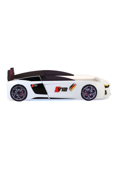 Beyaz Arabalı Yatak V12 Audi Full Ledli Kumandalı Ve Müzikli Beyaz Arabalı Yatak V12 Audi Full Ledli Kumandalı Ve Müzikli