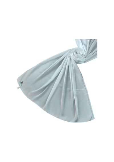 Mim Eşarp Mısırlı Eşarpları Taşlı Jan Jan Abiye Şal 75x190 Cm Beyaz