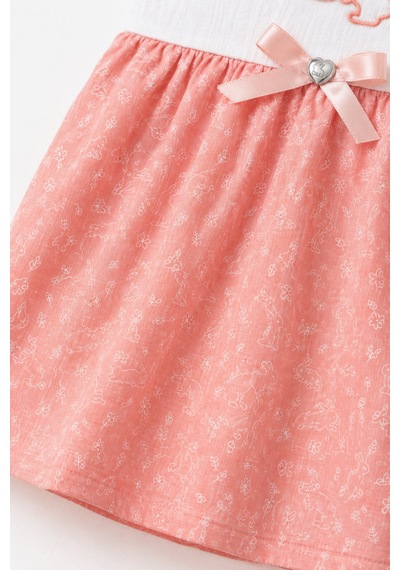 Babyhola Kız Bebek Müslin Sıfır Kol Yazlık Elbise 15234 Bordo