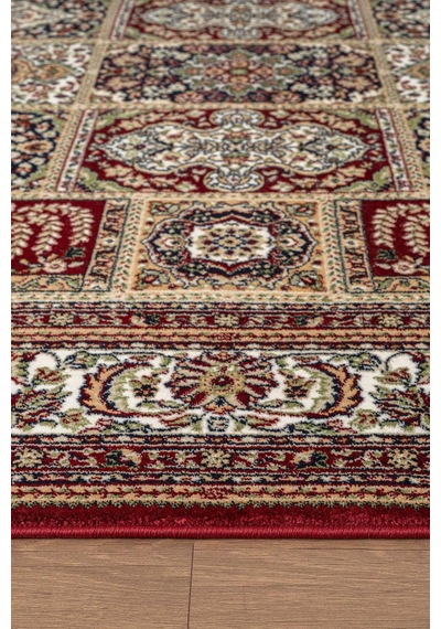 Cotto Home Fesane Fn005r Bordo Pamuk Taban Afgan Desenli Salon Oturma Odası Halısı