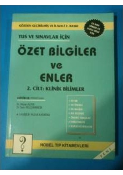 Klinik Bilimler Cilt 2 Özet Bilgiler Ve Enler