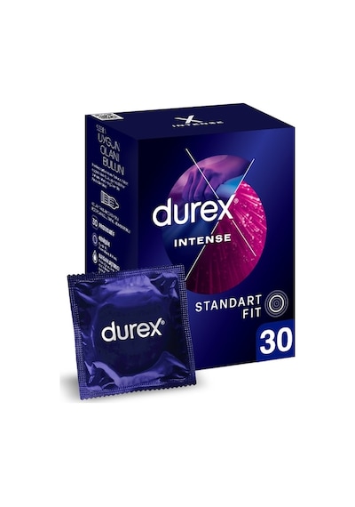 Durex Intense Uyarıcı Jelli ve Tırtıklı Prezervatif 30'lu