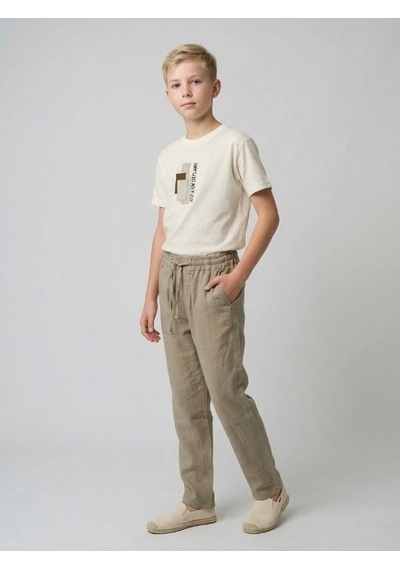 Zekids Erkek Çocuk Bağcıklı Rahat Kesim Pantolon-17178 Yeşil