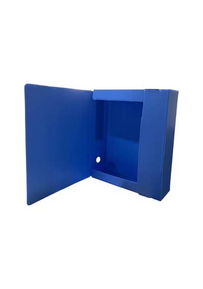 Arşiv Klasörü 29x10x40cm Oluklu Plastik Mavi Lastikli Sırt Etiketli Metal Parmak Halkalı Arşiv Kutusu 40x10x29cm