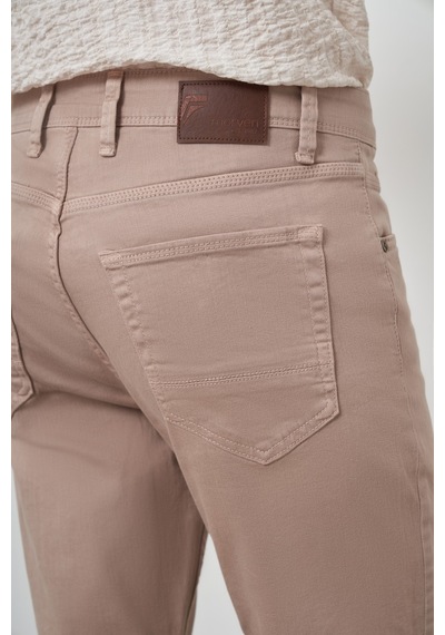 Morven Erkek Bej Pamuk 5 Cep Slim Fit Jean Kot Pantolon 25ms003036653 Bej