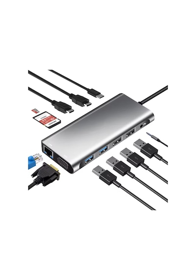 Zr610 Type-c 12 İn 1 Çift Hdmı