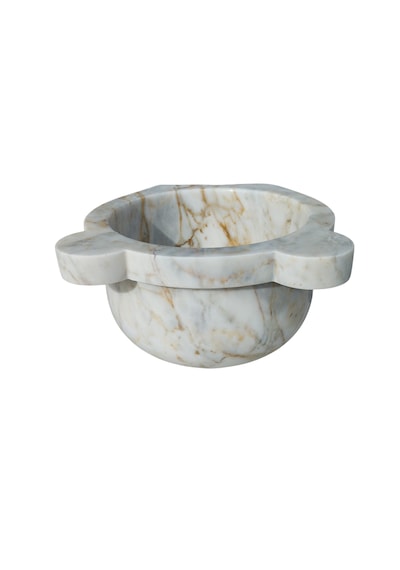 Gold Damarlı Mermer Banyo Kurnası. Hamam Kurnası Altın - Beyaz