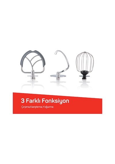 Arzum AR1190 Gastroart Stand Mikser 1500W 12 Hız Ayarı Dahili Tartı ve Fermentasyon Özelliği Krem