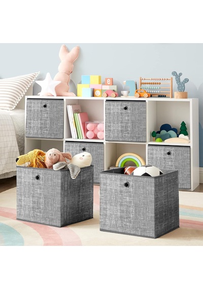 Saklama Kutusu, 6'lı Set, Dokunmamış Kumaştan Yapılmış Saplı Düzenleme Kutuları, Katlanır Kutu, Giysi Saklama, Benekli Gri Çok Renkli Saklama Kutusu, 6'lı Set, Dokunmamış Kumaştan Yapılmış Saplı Düzenleme Kutuları, Katlanır Kutu, Giysi Saklama, Benekli Gri Çok Renkli