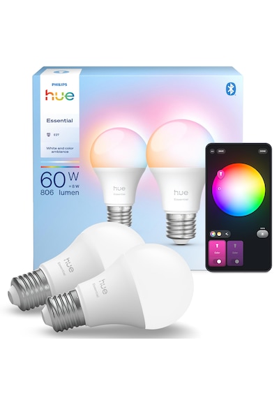 Philips Hue Essential 8w E27 806 Lumen Renkli Akıllı Ampul A60 2