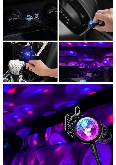 Usb Sese Duyarlı 8 Modlu Rgb Led Atmosfer Işığı Esnek Gövde Çok Renkli