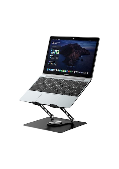 Addison Bykalite Ad-rc36 Steely 360 Derece Dönebilen Fanlı Rgb Işıklı Ayarlanabilir Siyah Metal Laptop Stand