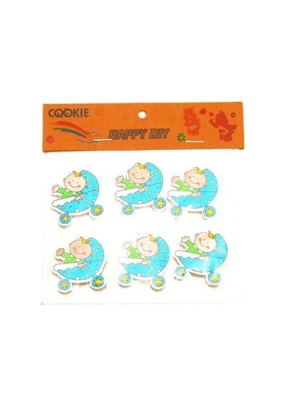 Sticker Bebek Arabası Mavi 6'lı Sticker Bebek Arabası Mavi 6'L