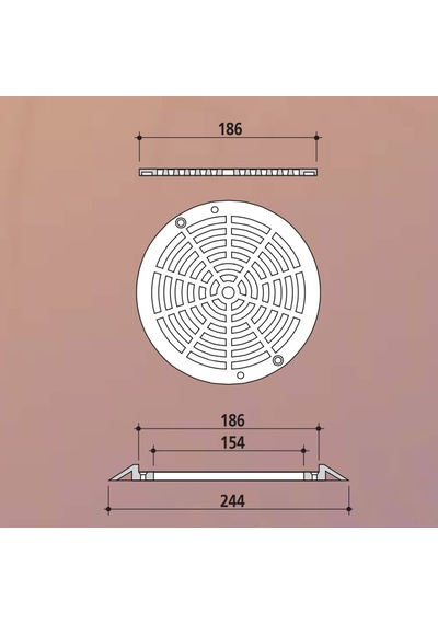 Gemaş Yuvarlak Dip Emiş Izgara Dış Çerçevesi 242 mm-ToptancıyızBi