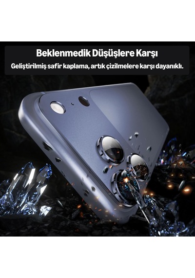 İphone 17 Pro İçin Tasarlanmış Kamera Lens Koruyucu, 1:1 Mükemmel Uyum Tam Kapsamlı Mat Metal Temperli Cam Kamera Ekran Koruyucu Aksesuar, Kılıf Dostu Lacivert, İphone 17 Pro