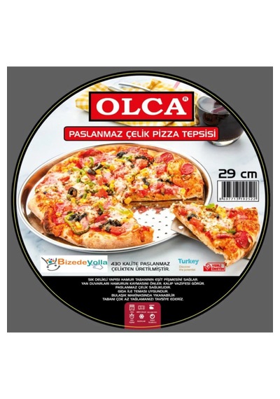 Paslanmaz Çelik Pizza Tepsisi 29 Cm Pizza Için
