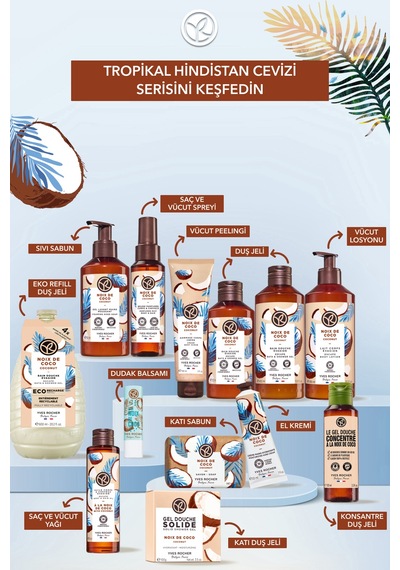Yves Rocher Sıvı Sabun- Tropikal Hindistan Cevizi - Sls,sles İçermez,vegan-190ml
