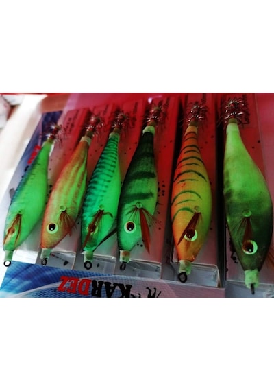 Ayrex Kardez Glow Squid Jig 10 Cm 10 Gr Fosforlu Kalamar Zokası