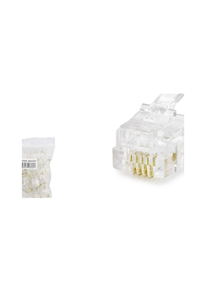 Rj11 Konnektör 4pın Telefon 100lü Paket Şeffaf Hdx5059 Evimdeyokyok