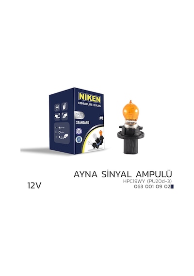 Niken 12v Hpc19wy Ayna Sinyal Ampulü Pu20d-3 Amb 10 Lu