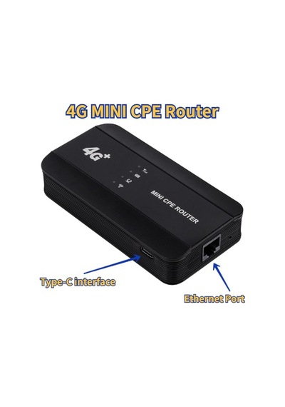 4g Mini Cpe Router, Sim Kart Yuvası İle C Tipi Şarjlı, Gigabit Ethernet Yönlendirici Rj45 Portulu