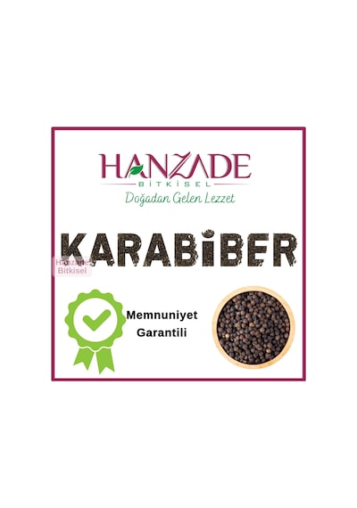 Hanzade Bitkisel Karabiber Tane 1 KG