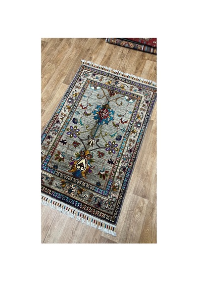 El Dokuma Afghan Halısı Bej
