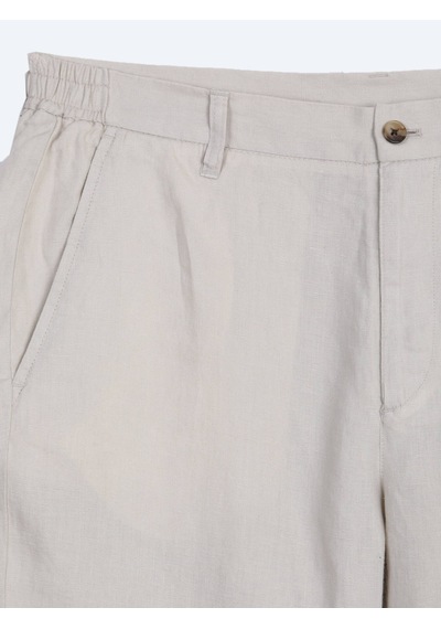Kip Taş Düz Dokuma Jogging Fit Casual %100 Keten Pantolon
