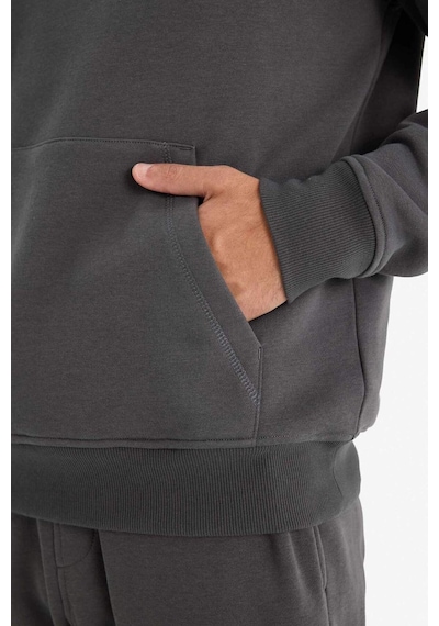 Defacto Regular Fit Kapüşonlu İçi Yumuşak Tüylü Kanguru Cepli Basic Düz Sweatshirt X8283az25auar104 Antrasit-ar104