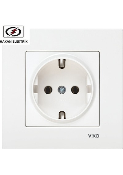 Viko Karre Meridian Topraklı Çerçevesiz Priz Beyaz PRIZ-028