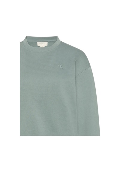 Calvin Klein Ls Archıve Logo French Terry Rlx Kadın Yeşil Sweatshirt