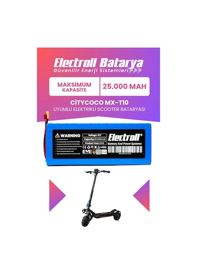Citycoco Mx-t10 Uyumlu Batarya Maksimum Kapasite Batarya 48v 25ah Pil Elektrikli Scooter Bataryası Çok Renkli