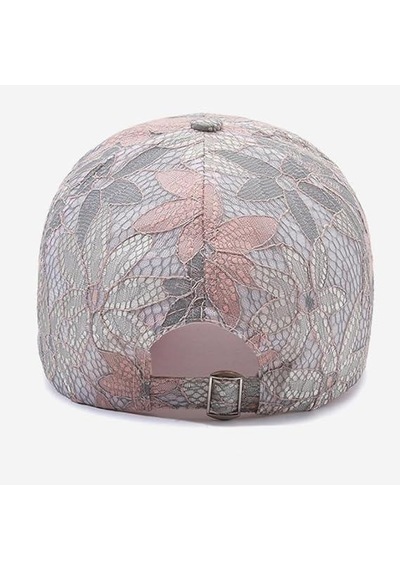 Valkyrie Kadın Dantel Desenli Şapka Çiçek Desenli Baseball Cap Ayarlanabilir Güneş Koruyucu Şapka Pembe