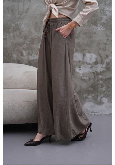 Rawea Kadın Modal Kumaş Etek Pantolon - Oversize & Geniş Paça Füme