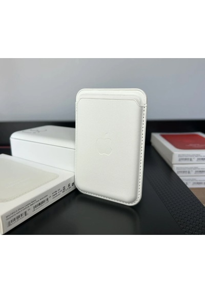 Magsafe Deri Cüzdan Kartlık Tüm Modellerle Uyumlu - Bordo Beyaz