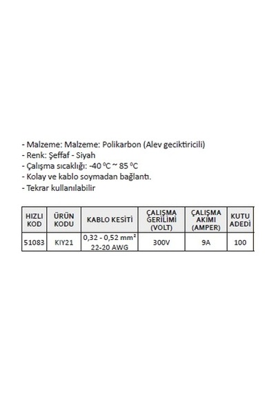 Nexo Y Tipi Hızlı Kablo Birleştirme Konnektörü Ip40 10 Adet