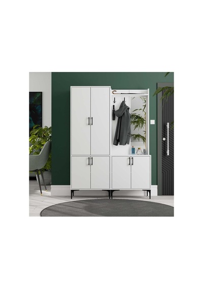 Mezza Set 5030-5010 Royal Sağ Aynali 6 Kapakli 7 Askili Portmanto Beyaz Diğer