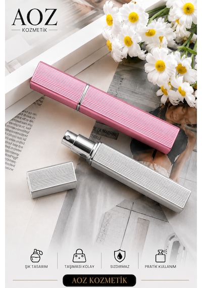 Pembe Parfüm Dolum Seti Doldurulabilir Mini Parfüm Şişesi Cep Parfüm Şişesi Taşınabilir Parfüm Şişesi 12ml