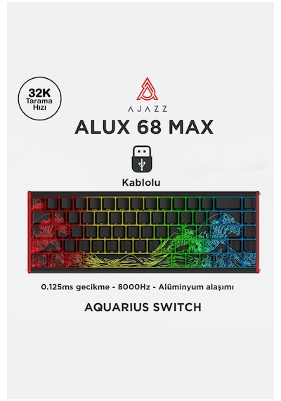 Alux 68 Max He- Kablolu Manyetik Switch Klavye- 8.000hz Alüminyum Gövde Argb
