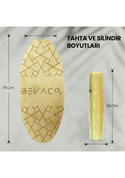 Universal Denge Tahtası Ahşap Balance Board Denge Ve Koordinasyon Geliştirici Evde Fitness & Spor