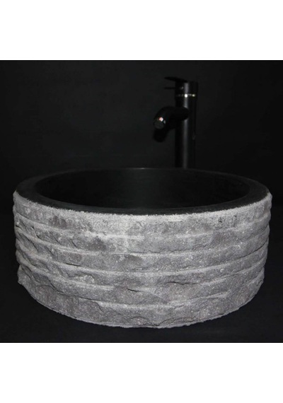 Bazalt Siyah Dışı Çizik Patlatma Silindir Lavabo