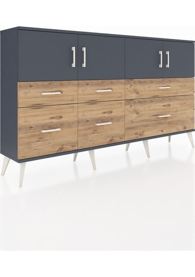 Arges Konsol 4 Raflı 6 Çekmeceli 4 Kapaklı 176x30x99 Antrasit-antrasit/çam Antrasıt/atlas Çam - Antrasıt Arges Konsol 4 Raflı 6 Çekmeceli 4 Kapaklı 176x30x99 Antrasit-antrasit/çam Antrasıt/atlas Çam - Antrasıt