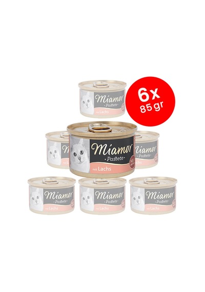 Miamor Pastete Somonlu Tahılsız Konserve Kedi Maması 6 x 85 G