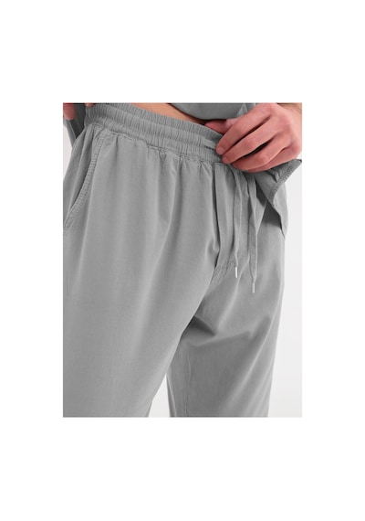 Erkek Siyah Keten Takım Oversize Gömlek & Pantolon 2'li Set Bağcıklı Rahat Yazlık Kombin Çağla Yeşili