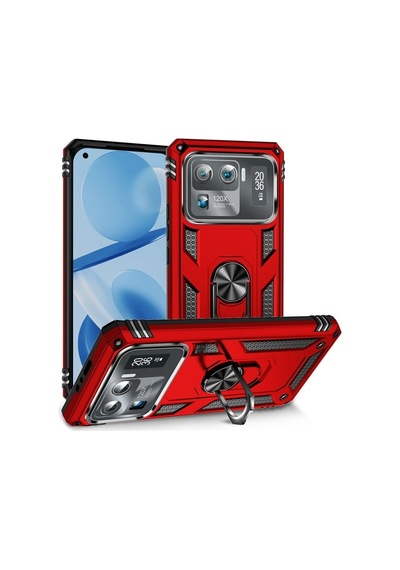 Xiaomi Mi 11 Ultra Kılıf Zore Vega Kapak Kırmızı