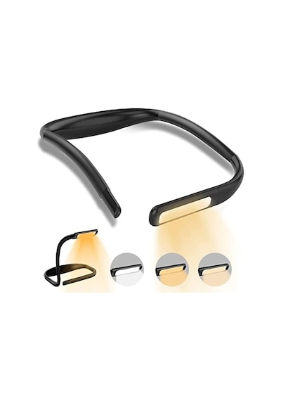 Led Kitap Okuma Işığı Esnek Kitap Boyun Işığı Ayarlanabilir Parlaklık Masa Lambası 3 Renk Okuma Işığı Bükülebilir Kollu Işık Tamir İçin Uygun Gece Koşusu Yürüyüş Type-c Şarj Girişli Kamp Fh8