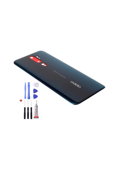 Oppo A5 2020 Siyah Arka Cam Kapak Pil Kapağı Tamir Set B7000 Set Siyah
